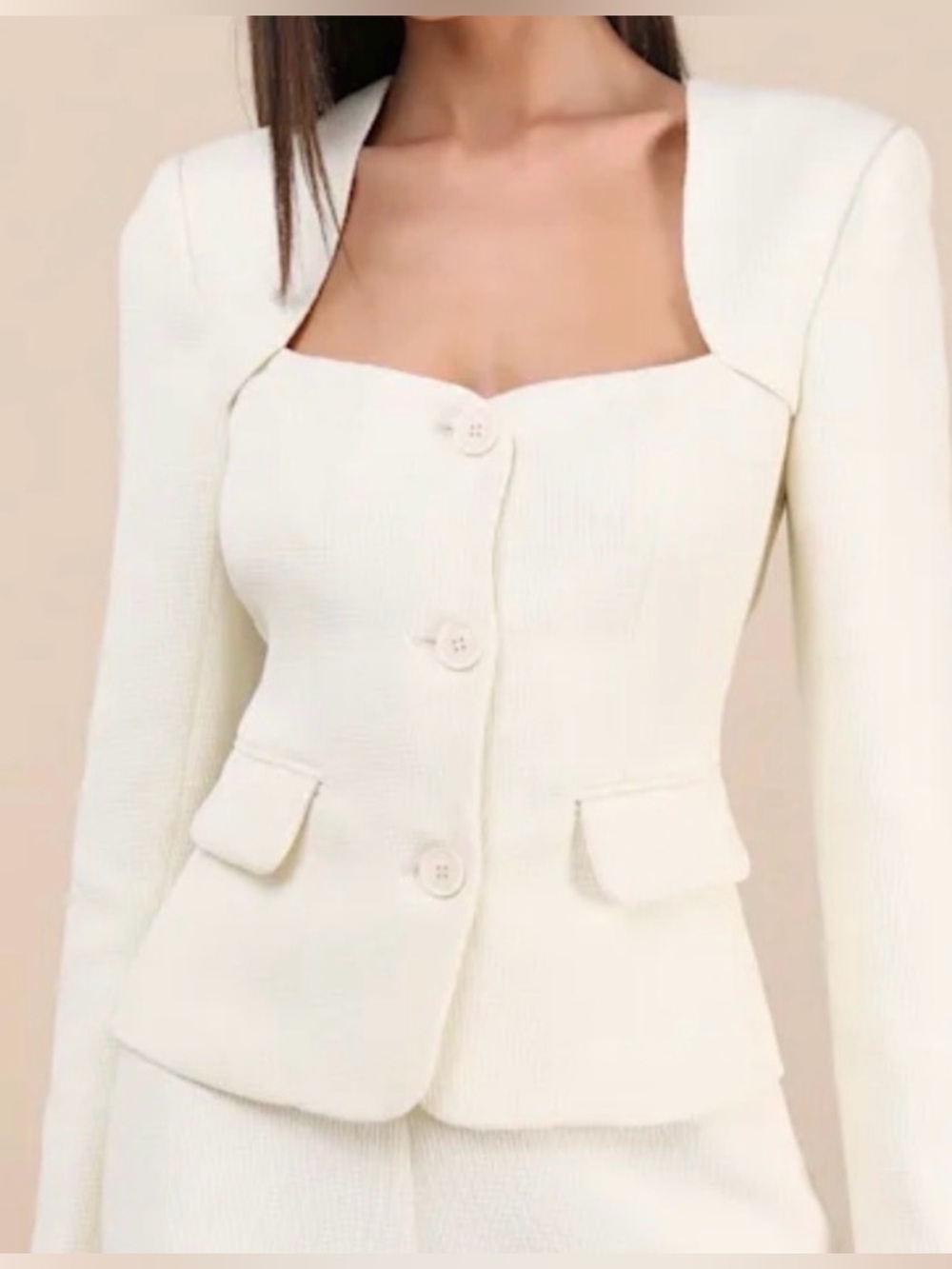Tailored Black Button-Front Women's Blazer